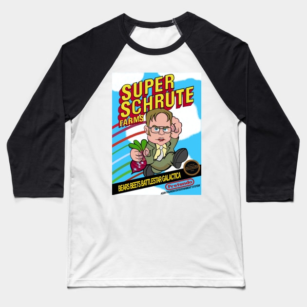 Super Schrute Farms Baseball T-Shirt by theyellowsnowco